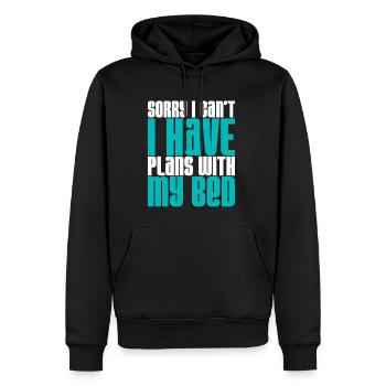 Désolé, je ne peux pas avoir de plans avec mon lit 3 - Sweat à capuche Premium bio Homme - noir - Devant - Nico (187cm)