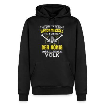 Stockmeissel König Volk Biene Imker Bienenzüchter - Männer Premium Bio Hoodie - Schwarz - Vorne - Nico (187cm)