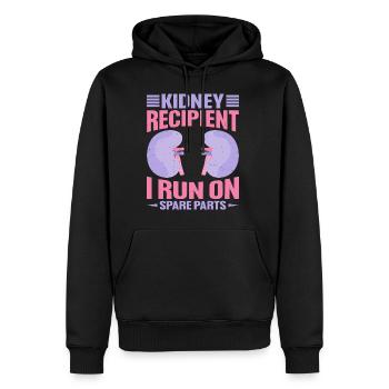 Receveur de rein, je cours sur des pièces de rechange 11 - Sweat à capuche Premium bio Homme - noir - Devant - Nico (187cm)