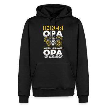Imker Opa, wie ein normaler Opa nur viel cooler - - Männer Premium Bio Hoodie - Schwarz - Vorne - Nico (187cm)