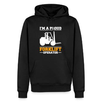In the A Proud Forklift Operator Shirt Gift - Men’s Premium Organic Hoodie - black - Front - Nico (187cm)