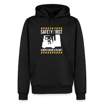 Safety First Shirt Forklift - Männer Premium Bio Hoodie - Schwarz - Vorne - Nico (187cm)