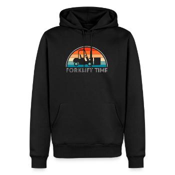 Vintage Retro Gabelstapler Shirt Geschenk - Männer Premium Bio Hoodie - Schwarz - Vorne - Nico (187cm)