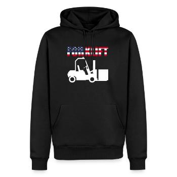 USA Flag America Flag Chariot élévateur - Sweat à capuche Premium bio Homme - noir - Devant - Nico (187cm)