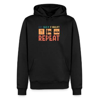Eat Sleep Chariot élévateur Répéter Le cadeau de la chemise - Sweat à capuche Premium bio Homme - noir - Devant - Nico (187cm)