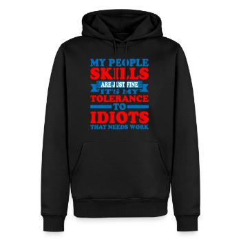 It's My Tolerance To Idiots That Needs Work 5 - Männer Premium Bio Hoodie - Schwarz - Vorne - Nico (187cm)