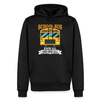 Moniteurs d’autobus scolaires, tout savoir et voir tous les 8 - Sweat à capuche Premium bio Homme - noir - Devant - Nico (187cm)
