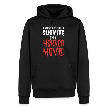 Les amateurs de films d’horreur Halloween Creepy - Sweat à capuche Premium bio Homme - noir - Devant - Nico (187cm)