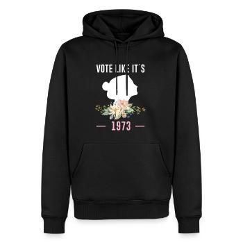 Votez comme si c’était 1973 Shirt Roevember - Sweat à capuche Premium bio Homme - noir - Devant - Nico (187cm)