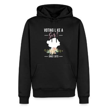Voter comme une fille depuis 1973 cadeau de chemise - Sweat à capuche Premium bio Homme - noir - Devant - Nico (187cm)