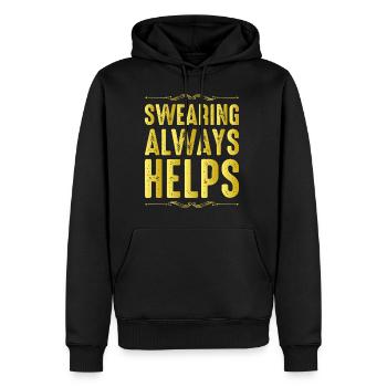 Swearing Always Helps 12 - Männer Premium Bio Hoodie - Schwarz - Vorne - Nico (187cm)