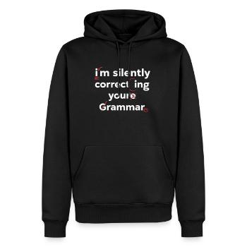 Drôle de professeur Dictons Professeur de grammaire allemande - Sweat à capuche Premium bio Homme - noir - Devant - Nico (187cm)