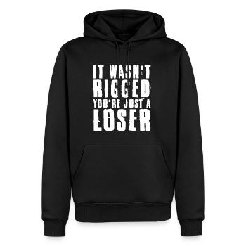 Ce n’était pas truqué You’re Just A Loser - Sweat à capuche Premium bio Homme - noir - Devant - Nico (187cm)