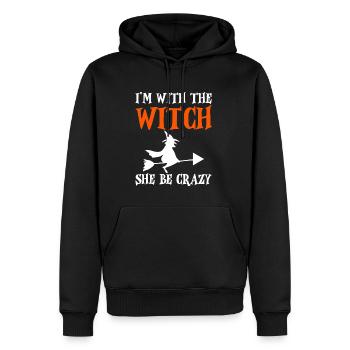I'm With The Witch, She Be Crazy 2 - Männer Premium Bio Hoodie - Schwarz - Vorne - Nico (187cm)