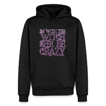 I'm With The Witch, She Be Crazy 3 - Männer Premium Bio Hoodie - Schwarz - Vorne - Nico (187cm)