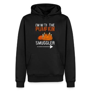 I'm With The Pumpkin Smuggler 3 - Männer Premium Bio Hoodie - Schwarz - Vorne - Nico (187cm)
