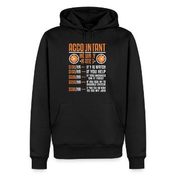 Conseils fiscaux Drôles Comptables Dictons Impôts - Sweat à capuche Premium bio Homme - noir - Devant - Nico (187cm)