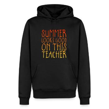 Summer Looks Good On This Teacher 4 - Men’s Premium Organic Hoodie - black - Front - Nico (187cm)