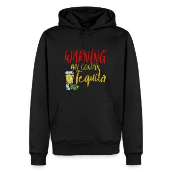 Warning May Contain Tequila 3 - Men’s Premium Organic Hoodie - black - Front - Nico (187cm)