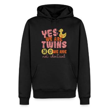Yes, We Are Twins, No, We Are Not Identical 3 - Männer Premium Bio Hoodie - Schwarz - Vorne - Nico (187cm)