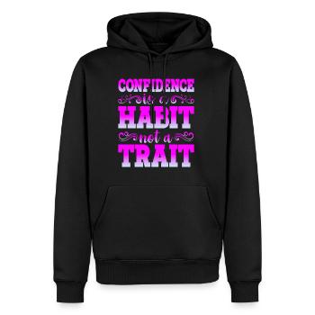 Confidence Is A Habit, Not A Trait - Men’s Premium Organic Hoodie - black - Front - Nico (187cm)
