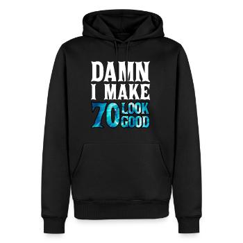 Damn I Make 70 Look Good 2 - Männer Premium Bio Hoodie - Schwarz - Vorne - Nico (187cm)