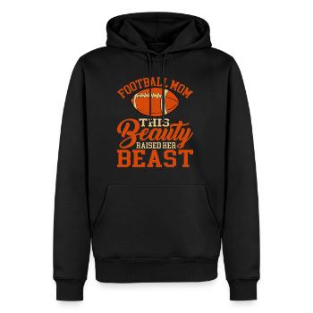 Football Mom, This Beauty Raised Her Beast 2 - Männer Premium Bio Hoodie - Schwarz - Vorne - Nico (187cm)