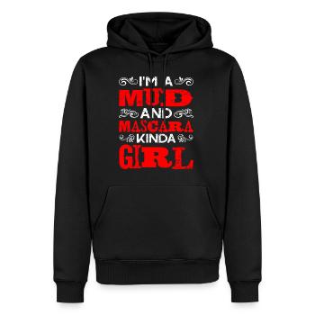 I'm A Mud And Mascara Kinda Girl - Männer Premium Bio Hoodie - Schwarz - Vorne - Nico (187cm)