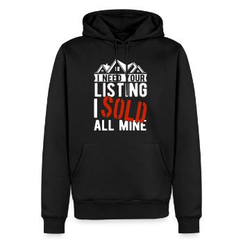 Agent immobilier Courtier Courtier Maison Vendeur - Sweat à capuche Premium bio Homme - noir - Devant - Nico (187cm)