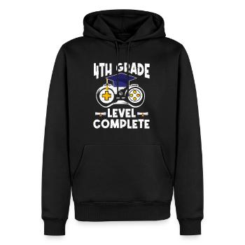 4ème classe Terminé Niveau Terminé Jeu de Joueur - Sweat à capuche Premium bio Homme - noir - Devant - Nico (187cm)