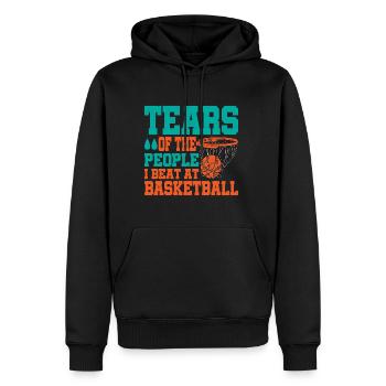 Les larmes des gens que j’ai battus au basketball - Sweat à capuche Premium bio Homme - noir - Devant - Nico (187cm)