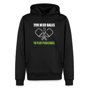 Vous avez besoin de balles pour jouer au pickleball shirt - Sweat à capuche Premium bio Homme - noir - Devant - Nico (187cm)