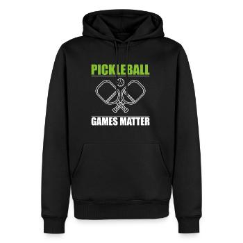 Pickleball Games Matter Shirt Geschenk - Männer Premium Bio Hoodie - Schwarz - Vorne - Nico (187cm)