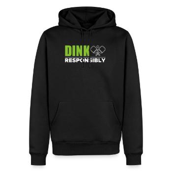 Dink Responsibly Shirt Pickleball - Men’s Premium Organic Hoodie - black - Front - Nico (187cm)