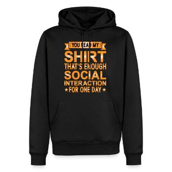C’est assez d’interaction sociale pour une journée - Sweat à capuche Premium bio Homme - noir - Devant - Nico (187cm)