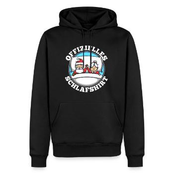 Chemise de couchage officielle Noël - Sweat à capuche Premium bio Homme - noir - Devant - Nico (187cm)