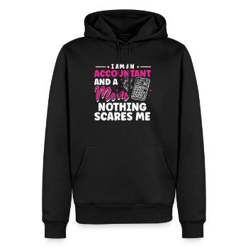 Drôles de comptables Dictons Impôts - Sweat à capuche Premium bio Homme - noir - Devant - Nico (187cm)