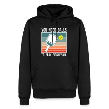 Vous avez besoin de balles pour jouer au pickleball shirt - Sweat à capuche Premium bio Homme - noir - Devant - Nico (187cm)