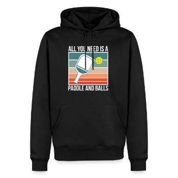 All You Need Is A Paddle And Balls Pickleball - Männer Premium Bio Hoodie - Schwarz - Vorne - Nico (187cm)