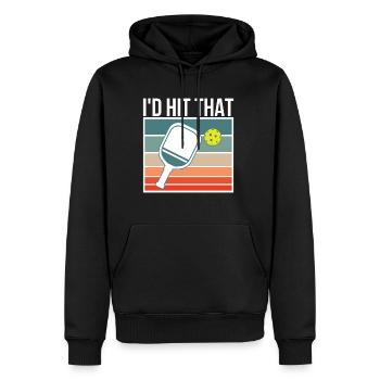 J’aurais frappé ce cadeau de chemise pickleball - Sweat à capuche Premium bio Homme - noir - Devant - Nico (187cm)