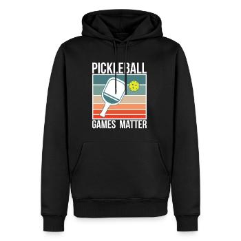 Pickleball Games Matter Shirt Geschenk - Männer Premium Bio Hoodie - Schwarz - Vorne - Nico (187cm)