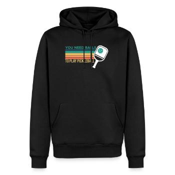 Vous avez besoin de balles pour jouer au pickleball shirt - Sweat à capuche Premium bio Homme - noir - Devant - Nico (187cm)