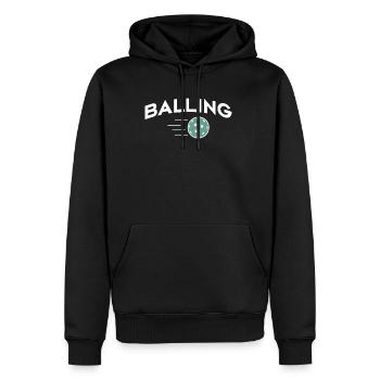 Balling Pickleball Shirt Geschenk - Männer Premium Bio Hoodie - Schwarz - Vorne - Nico (187cm)