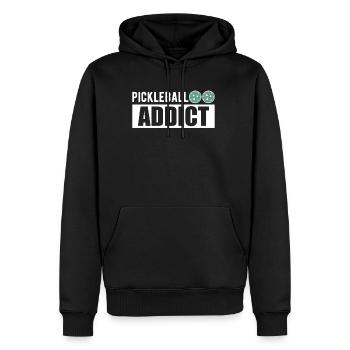 Pickleball Addict Shirt Geschenk - Männer Premium Bio Hoodie - Schwarz - Vorne - Nico (187cm)