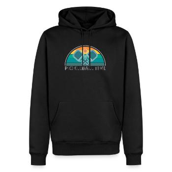 Pickleball Time Cadeau Vintage Rétro - Sweat à capuche Premium bio Homme - noir - Devant - Nico (187cm)