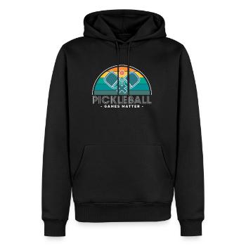Pickleball Games Matter Shirt Geschenk - Männer Premium Bio Hoodie - Schwarz - Vorne - Nico (187cm)