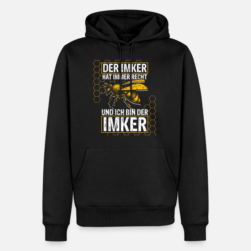 Der Imker hat immer Recht und Ich bin der Imker Ge - Männer Premium Bio Hoodie - Schwarz