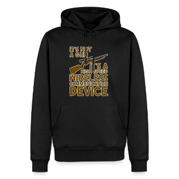 C’est un appareil de communication sans fil haute vitesse - Sweat à capuche Premium bio Homme - noir - Devant - Nico (187cm)