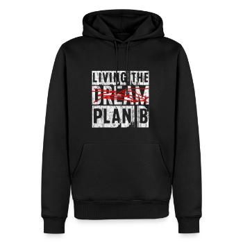 Living The Plan B 4 - Männer Premium Bio Hoodie - Schwarz - Vorne - Nico (187cm)