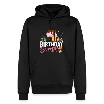 Crème glacée 4 ans B-Day Crème glacée 4e anniversaire - Sweat à capuche Premium bio Homme - noir - Devant - Nico (187cm)